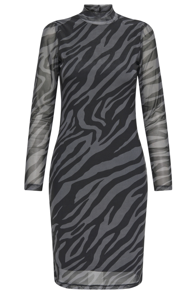 ONLERICA LIFE L/S HIGHNECK DRESS JR 15355845 MAGNET/SHINY ZEBRA